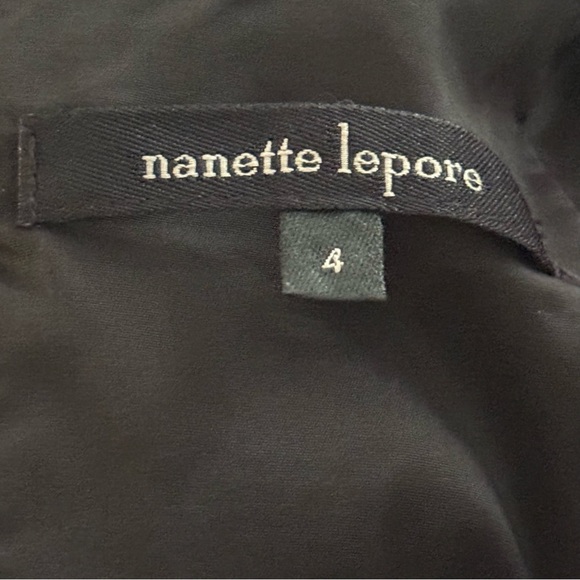 NANETTE LEPORE Velvet Trim Wild Party Dress Style 269-4355 Black Size 4 - Picture 11 of 13